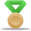 Metal bronze green icon