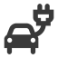Black Car Electricity Icon