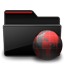 Folder Web black red icon
