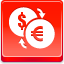 Conversion Of Currency Red icon
