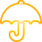 Umbrella yellow icon