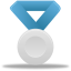 Metal silver blue icon