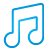 Music blue icon