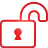 Lock Unlock red icon