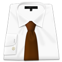 White Shirt Brown Tie-128