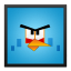 Blue Angry Bird Black Frame icon