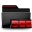 Folder Video black red icon