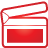 Movie Clap red icon