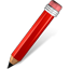 Pencil red icon