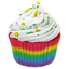 Rainbow Cupcake Icon