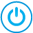 Button Power blue icon