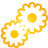 Gears yellow icon