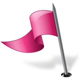 Map Marker Flag 3 Left Pink