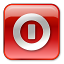 Shutdown box red icon