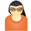 Sunglass woman red icon