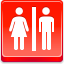 Restrooms Red icon