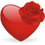 Heart and rose Icon