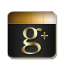 Google Plus Black and Gold icon