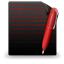 File Text black red icon