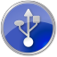 Symbol USB Circle DarkBlue icon
