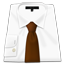 White Shirt Brown Tie icon