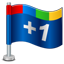 Google Plus One Flag-64