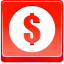 Dollar Coin Red icon