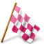 Map Marker Chequered Flag Right Pink-64