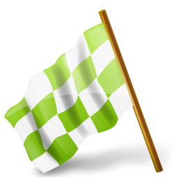 Map Marker Chequered Flag Left Chartreuse
