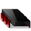 Chip black red icon