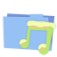 Blue folder music icon
