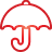 Umbrella red icon