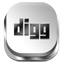 Digg silver button Icon