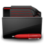 Folder Documents black red icon