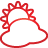 Weather Cloudy red icon