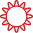 Weather Sun red icon