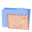 Blue folder mail icon