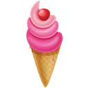 Pink Ice Cream  Cone