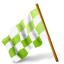 Map Marker Chequered Flag Left Chartreuse-128