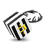 Black White strips cube icon
