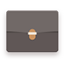 Briefcase flat brown icon