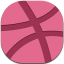 Dribbble Flat Round icon