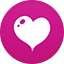 Heart flat circle icon